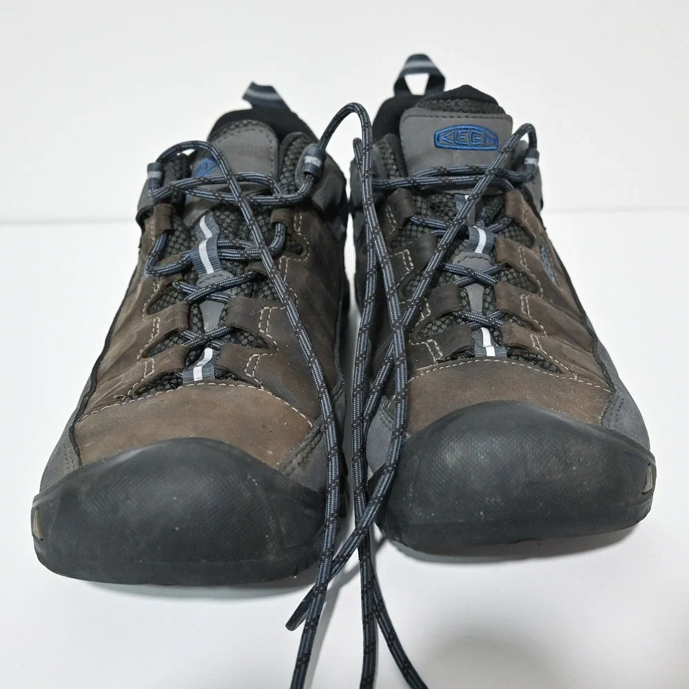 KEEN Targhee Hiking Shoes Mens Waterproof Leather Mesh 10.5 Brown Grey
